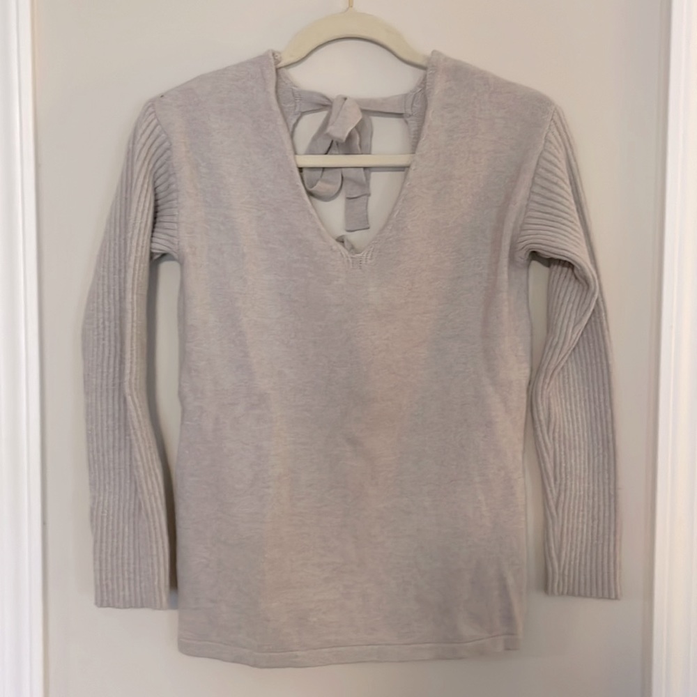 Gray sweater with ties in back size Small